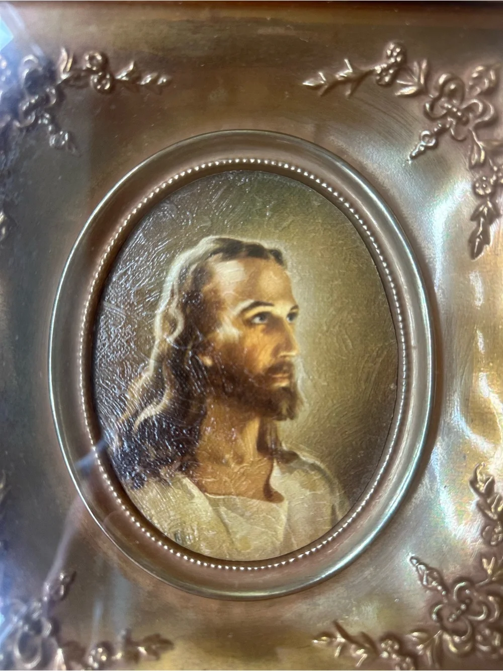 Vintage Turner Manufacturing Co. Shadow Box “Head of Christ” Picture